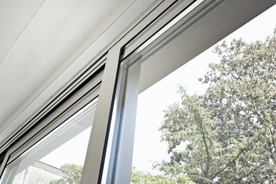 Contemporary sliding windows on a residence